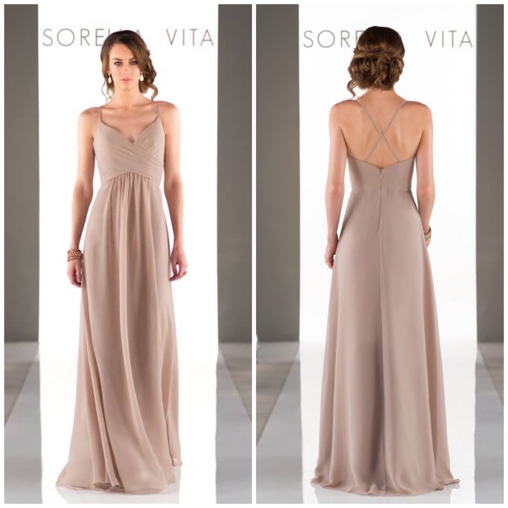✅Sorella vita chiffon spaghetti bridesmaids dress